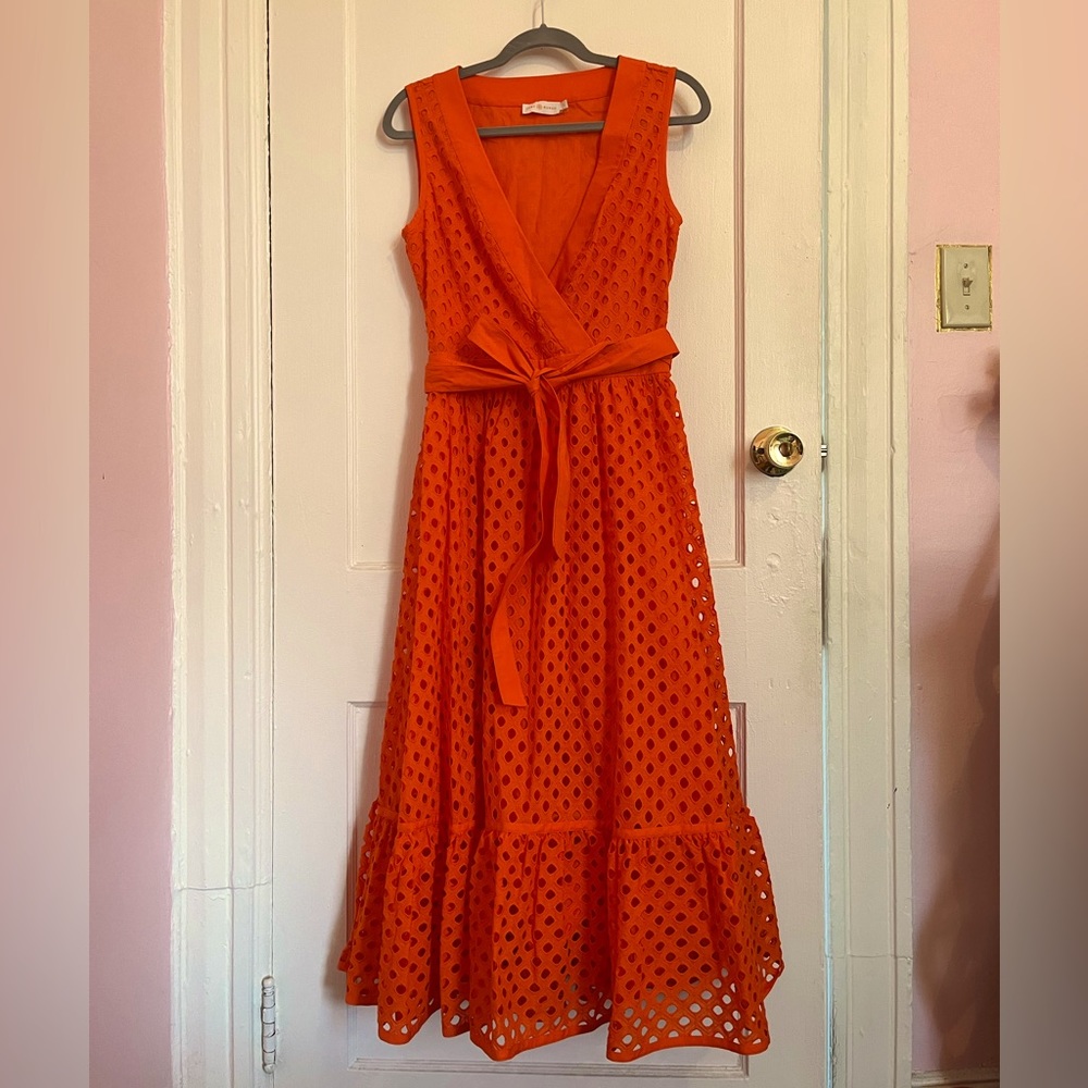 Tory Burch Faux Wrap Eyelet Dress